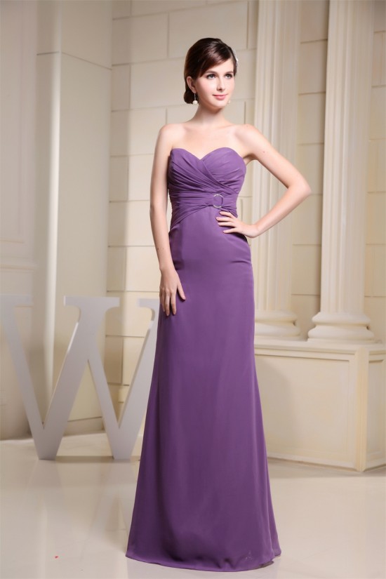 Sheath/Column Sleeveless Criss Cross Chiffon Long Bridesmaid Dresses 02010215 Sheath/Column Sleeveless Criss Cross Chiffon Long Bridesmaid Dresses 02010215