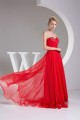 A-Line Sweetheart Beaded Long Red Chiffon Bridesmaid Dresses 02010220