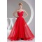 A-Line Sweetheart Beaded Long Red Chiffon Bridesmaid Dresses 02010220
