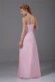 Sleeveless Draped Satin Chiffon Sheath/Column Best Long Pink Bridesmaid Dresses 02010221