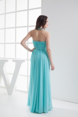 Sheath/Column Halter Chiffon Long Bridesmaid Dresses Maternity Bridesmaid Dresses 02010222