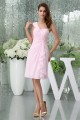 A-Line Short One-Shoulder Chiffon Pink Best Bridesmaid Dresses 02010224