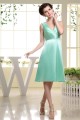 A-Line Short V-Neck Knee-Length Sleeveless Pleats Bridesmaid Dresses 02010226