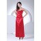 Sleeveless Sheath/Column Ankle-Length Satin Red Bridesmaid Dresses 02010227