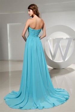 A-Line Sweetheart Criss Cross Puddle Train Long Bridesmaid Dresses 02010231