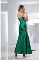 Sleeveless Sweetheart Satin Ruched Ankle-Length Long Green Bridesmaid Dresses 02010232