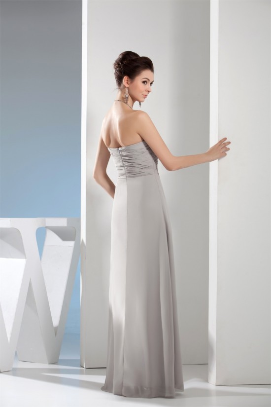 Strapless Chiffon Silk like Satin Ruched Best Long Bridesmaid Dresses 02010235 Strapless Chiffon Silk like Satin Ruched Best Long Bridesmaid Dresses 02010235