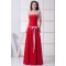A-Line Strapless Satin Chiffon Sleeveless Long Red Bridesmaid Dresses 02010236