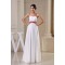 A-Line Strapless Beading Chiffon Long White Bridesmaid Dresses 02010238