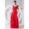 A-Line Cap-Sleeve Sweetheart Elastic Woven Satin Beading Long Red Bridesmaid Dresses 02010239