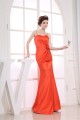 Trumpet/Mermaid Spaghetti Strap Handmade Flowers Satin Floor-Length Bridesmaid Dresses 02010240