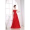 A-Line Strapless Taffeta Sleeveless Pleats Soft Long Red Bridesmaid Dresses 02010245
