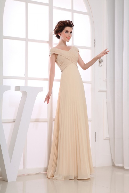 A-Line Capped V-Neck Floor-Length Criss Cross Off-the-Shoulder Long Bridesmaid Dresses 02010247