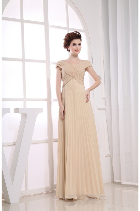 A-Line Capped V-Neck Floor-Length Criss Cross Off-the-Shoulder Long Bridesmaid Dresses 02010247
