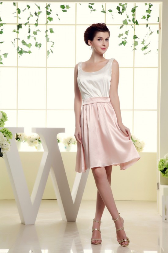 A-Line Sleeveless Scoop Ruffles Short Bridesmaid Dresses 02010248