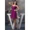A-Line Spaghetti Straps Chiffon Sleeveless Short Purple Bridesmaid Dresses 02010249