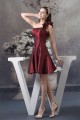 A-Line Taffeta Sleeveless One-Shoulder Falbala Short Bridesmaid Dresses 02010251