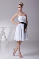 Amazing Pleats Strapless Chiffon Short Black White Bridesmaid Dresses 02010254