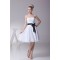 Amazing Pleats Strapless Chiffon Short Black White Bridesmaid Dresses 02010254