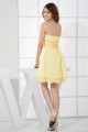 Beading Sheath/Column Knee-Length One-Shoulder Short Yellow Bridesmaid Dresses 02010258