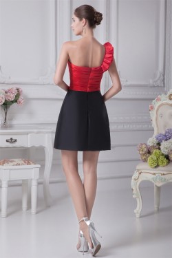 Beading Short/Mini Sleeveless Sheath/Column Black Red Bridesmaid Dresses 02010260
