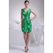 Beautiful Sheath/Column Sleeveless Beading V-Neck Short Green Bridesmaid Dresses 02010262