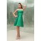 A-Line Strapless Short Green Soft Sweetheart Satin Ruffles Bridesmaid Dresses 02010265