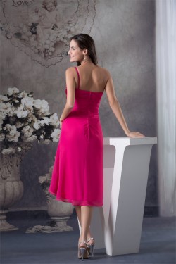 One-Shoulder Sheath/Column Short Chiffon Bridesmaid Dresses 02010270