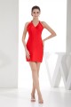 Criss Cross Short/Mini V-Neck Spandex Sheath/Column Short Red Bridesmaid Dresses 02010279