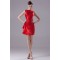 Elastic Woven Satin Sheath/Column Short/Mini Red Bridesmaid Dresses 02010287
