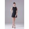 Great Short/Mini Taffeta A-Line Scoop Falbala Black Bridesmaid Dresses 02010291