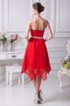 A-Line Halter Chiffon Asymmetrical Beaded Short Red Bridesmaid Dresses 02010293