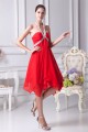 A-Line Halter Chiffon Asymmetrical Beaded Short Red Bridesmaid Dresses 02010293