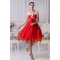 A-Line Halter Chiffon Asymmetrical Beaded Short Red Bridesmaid Dresses 02010293
