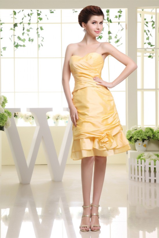 Handmade Flowers Sheath/Column Knee-Length Bridesmaid Dresses with A Jacket 02010297