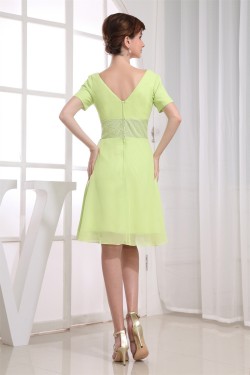 Knee-Length A-Line Sequins Short Chiffon Bridesmaid Dresses 02010302