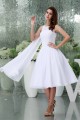 Knee-Length Chiffon A-Line Short White Bridesmaid Dresses 02010303