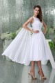 Knee-Length Chiffon A-Line Short White Bridesmaid Dresses 02010303