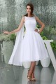 Knee-Length Chiffon A-Line Short White Bridesmaid Dresses 02010303