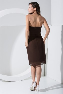 Knee-Length Sweetheart Sheath/Column Chiffon Short Bridesmaid Dresses 02010308