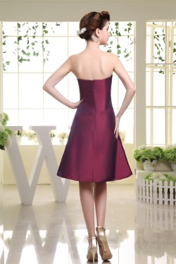 A-Line Sleeveless Soft Sweetheart Taffeta Short Bridesmaid Dresses 02010311