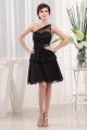 One-Shoulder A-Line Sleeveless Knee-Length One-Shoulder Short Black Bridesmaid Dresses 02010314
