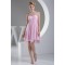 A-Line Short/Mini One-Shoulder Chiffon Short Pink Bridesmaid Dresses Maternity Dresses 02010315
