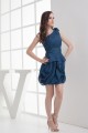One-Shoulder Short/Mini Sleeveless Handmade Flowers Bridesmaid Dresses 02010318