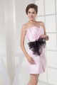 Satin Organza Sheath/Column Short/Mini Best Pink Bridesmaid Dresses 02010330