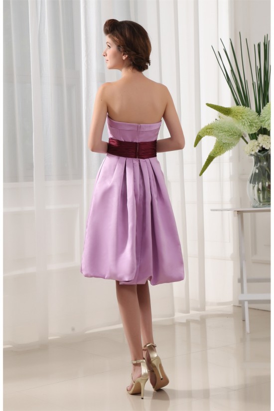 Satin Sleeveless Strapless Knee-Length Ruffles Bridesmaid Dresses 02010331 Satin Sleeveless Strapless Knee-Length Ruffles Bridesmaid Dresses 02010331