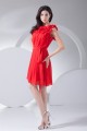 Short/Mini Scoop Ruffles Chiffon Short Red Bridesmaid Dresses 02010335