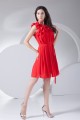 Short/Mini Scoop Ruffles Chiffon Short Red Bridesmaid Dresses 02010335