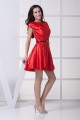 Scoop Short/Mini Ruffles A-Line Capped Sleeves Bridesmaid Dresses 02010336 Scoop Short/Mini Ruffles A-Line Capped Sleeves Bridesmaid Dresses 02010336