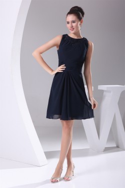 Sheath/Column Beading Short/Mini Sleeveless Bridesmaid Dresses 02010337